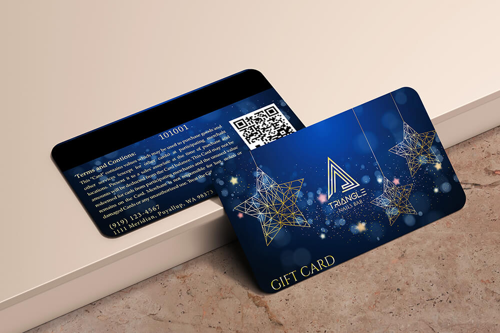 Triangle holiday gift card design