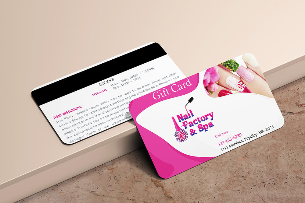 Nail factory spa gift card design