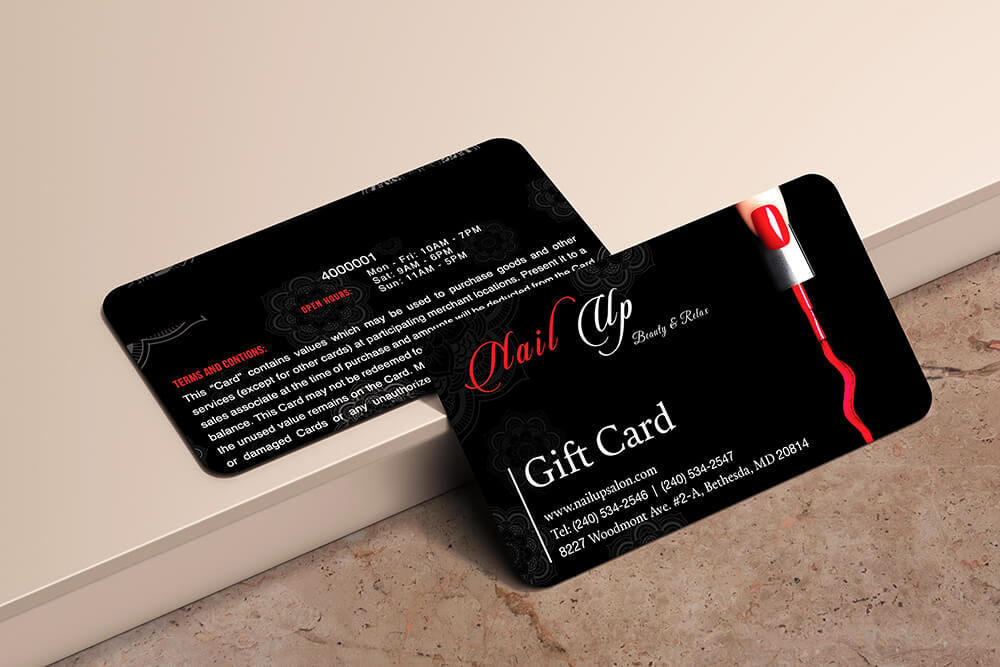 Nailup gift card design
