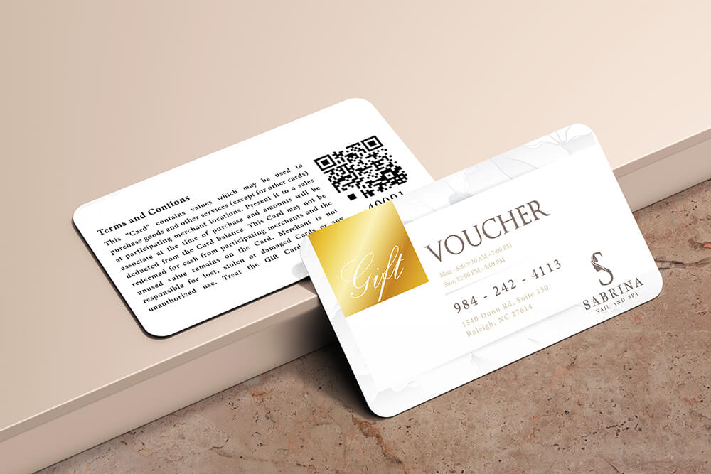 Sabrina gift card design